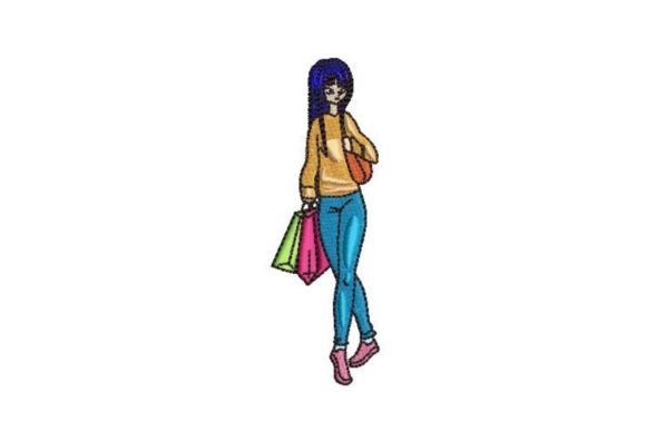 Anime Girl Carrying Shopping Bags