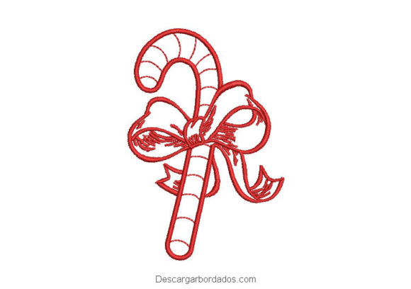 Christmas Cane Embroidery Design