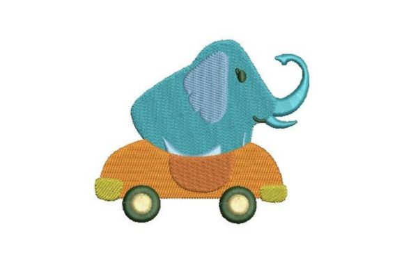 Elephant Driving a Convertible