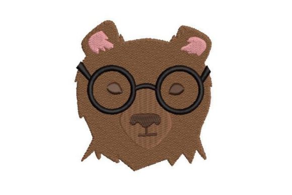 Hipster Bear: A Playful, Polished Woodland Animal Embroidery File