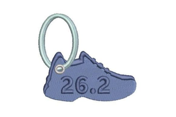 Runner Keychain Embroidery Design