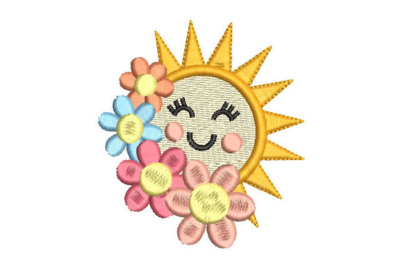 The Sun with Colorful Flowers