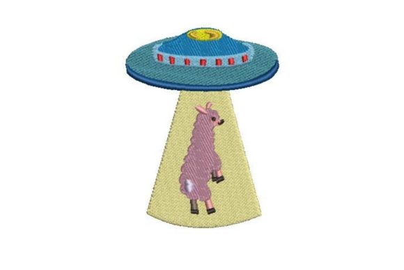 UFO Abducting a Llama